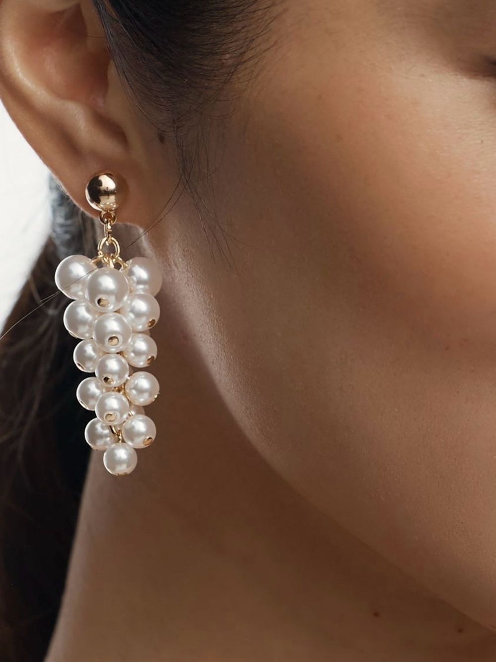 By Anthropologie Pearl Cluster Drop Earrings Brand New